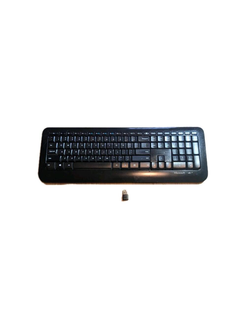 Microsoft Wireless Keyboard 850 Model 1455 with USB Dongle/Receiver Black White